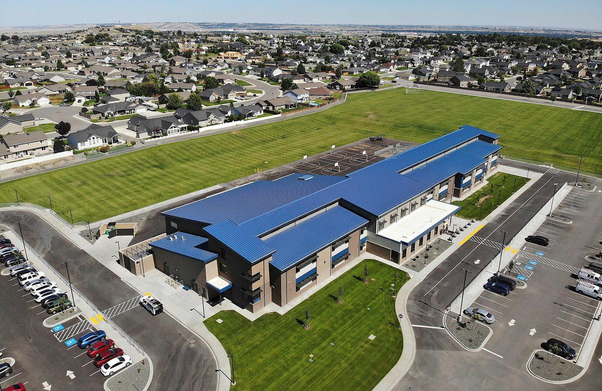 The new Tapteal Elementary school is on Sunshine Avenue in West Richland and is Richland School District’s 11th elementary. It is the temporary home for 680 students until their new school is built at the old site.