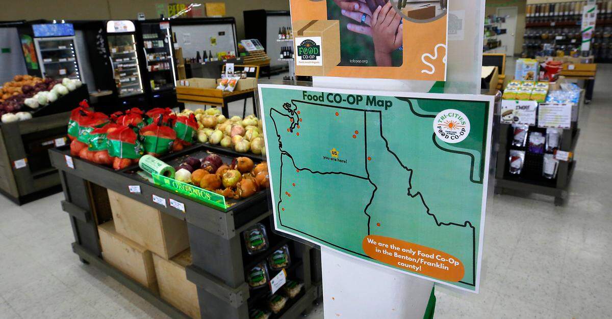 A sign posted inside the Tri-Cities Food Co-Op at 1420 Jadwin Ave. in Richland proclaims it to be the only food co-op in Benton and Franklin counties.