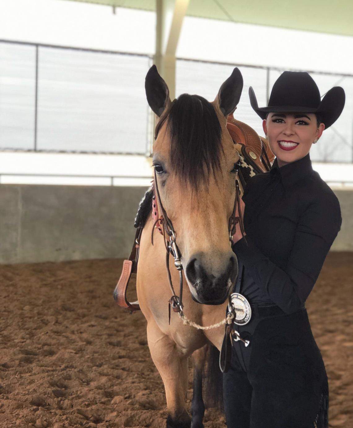 Davidson and her favorite horse Bailey.