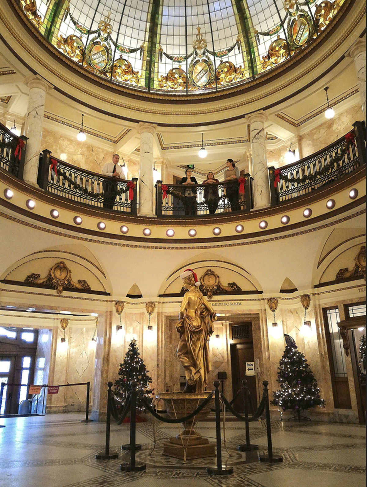 The restored Franklin County Courthouse is shown during the 2016 Christmas season.