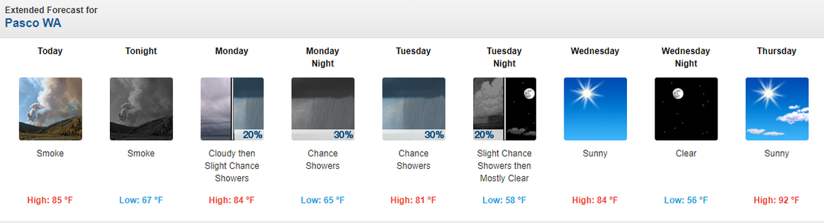 Smoky Tri-Cities skies are forecast to clear Monday, Aug. 21, 2023.