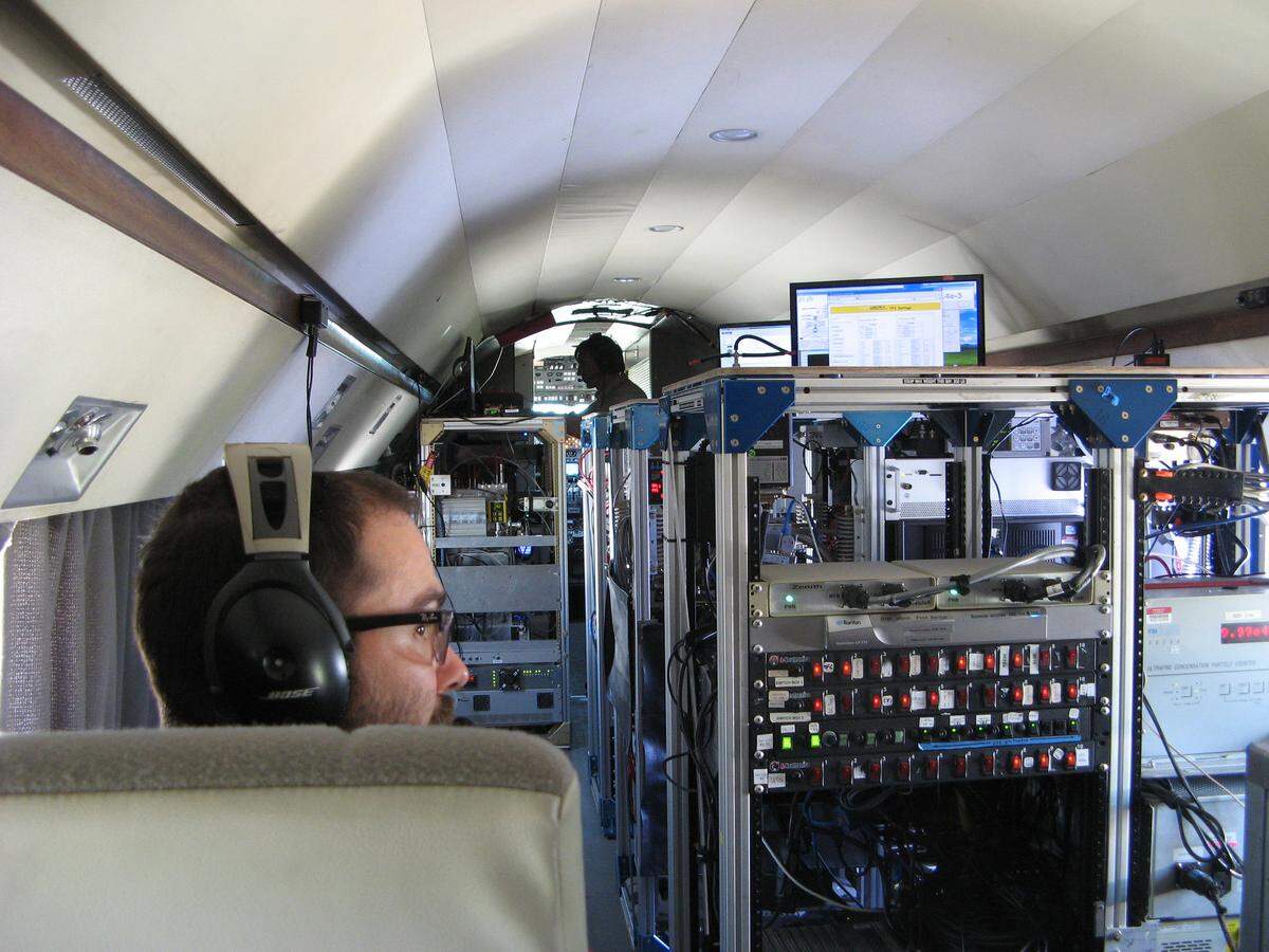 For three decades, PNNL staff members managed and operated this aircraft for the Department of Energy, supporting research across the world. Used for the past 10 years by the ARM user facility, PNNL researchers helped design experiments for atmospheric research, as well as assemble, install, calibrate and perform data analysis for most instrumentation deployed inside and on the plane. Image courtesy of the U.S. Department of Energy Atmospheric Radiation Measurement (ARM) user facility.