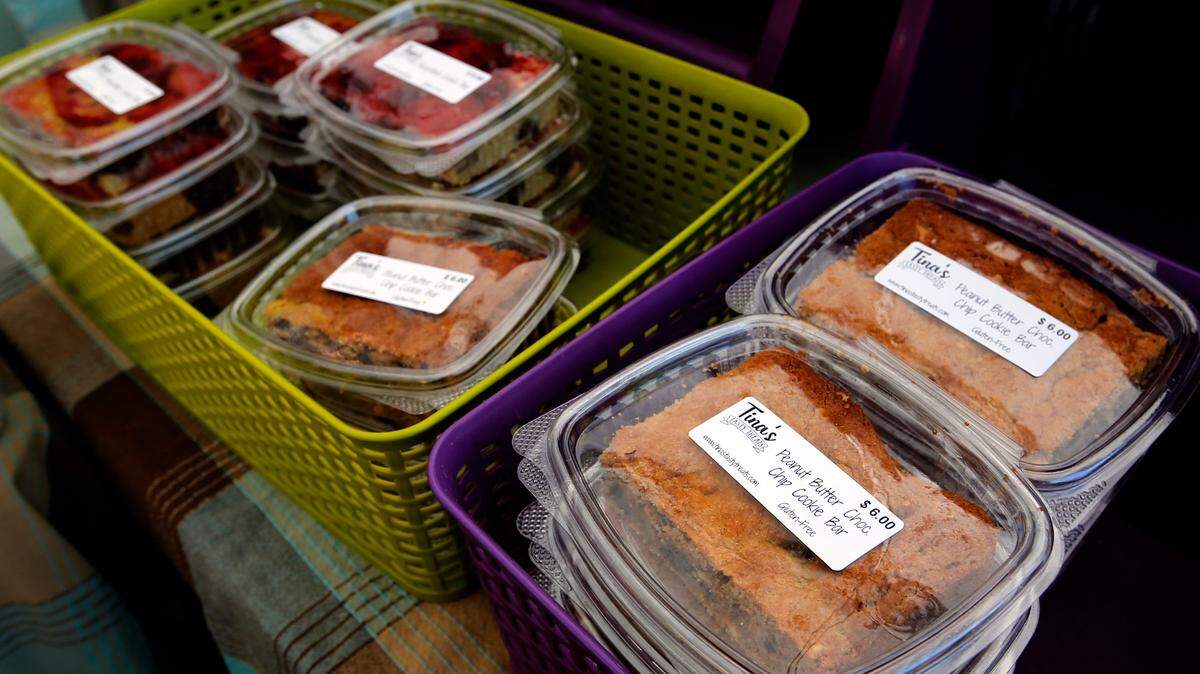 Peanut Butter Chocolate Chip Cookie bar offered by Tina’s Tasty Treats at the vending stand at Richland Farmer’s Market.