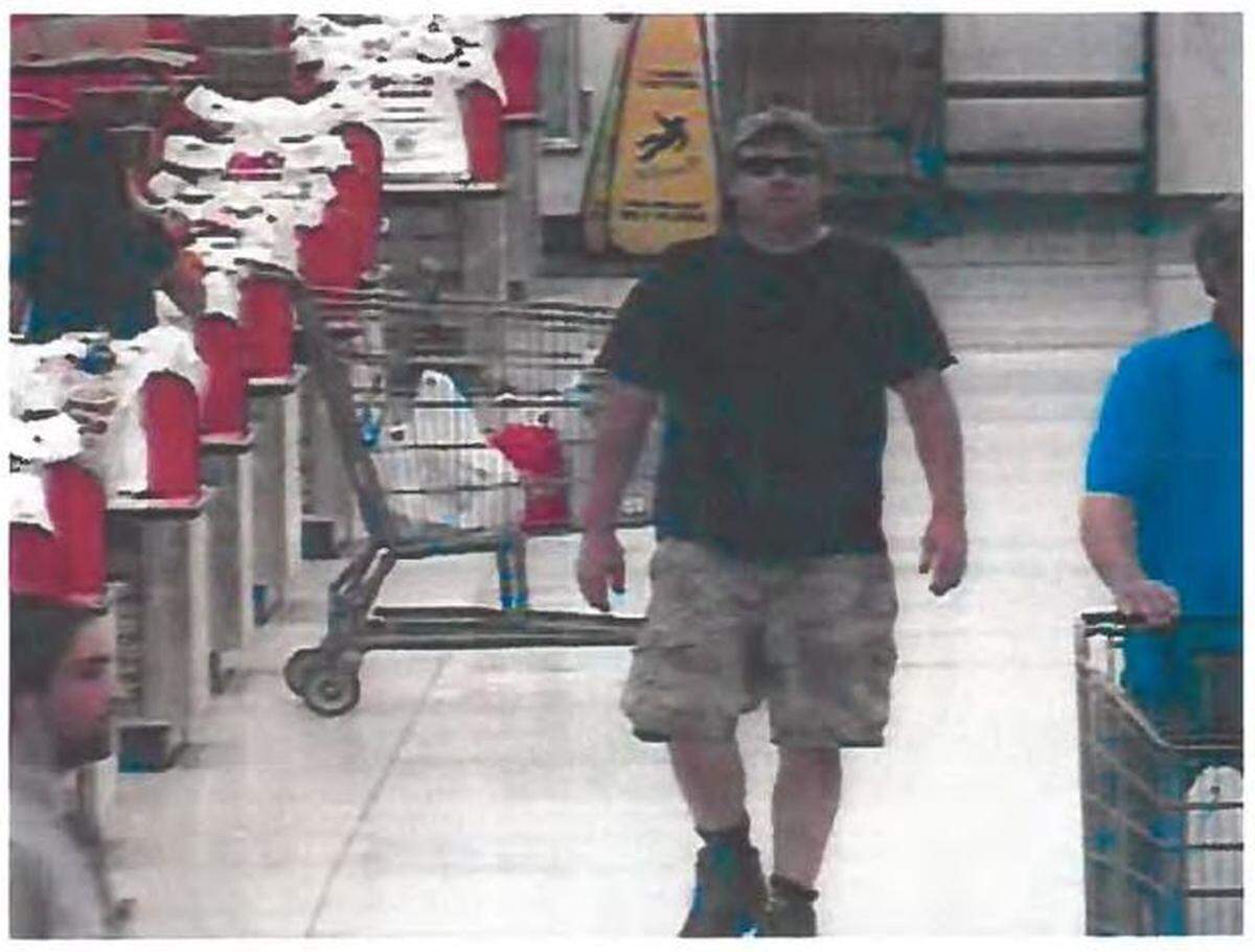 Matthew McQuin is seen on surveillance footage walking through WinCo Foods minutes before he shot a woman he believed was in on a plot to poison him.