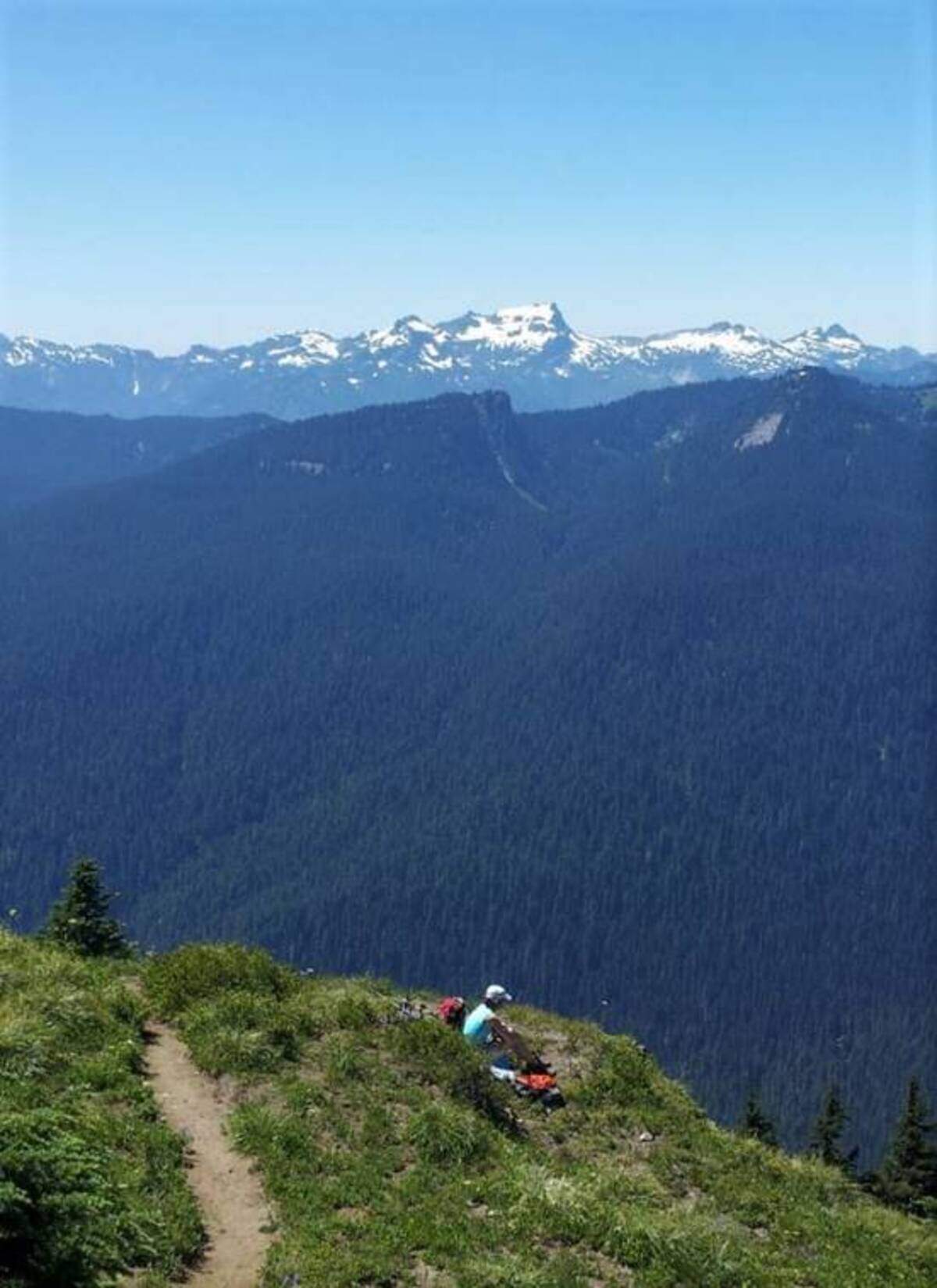 Lunch on Shriner Peak. Not the easiest table to get, but the view is spectacular.