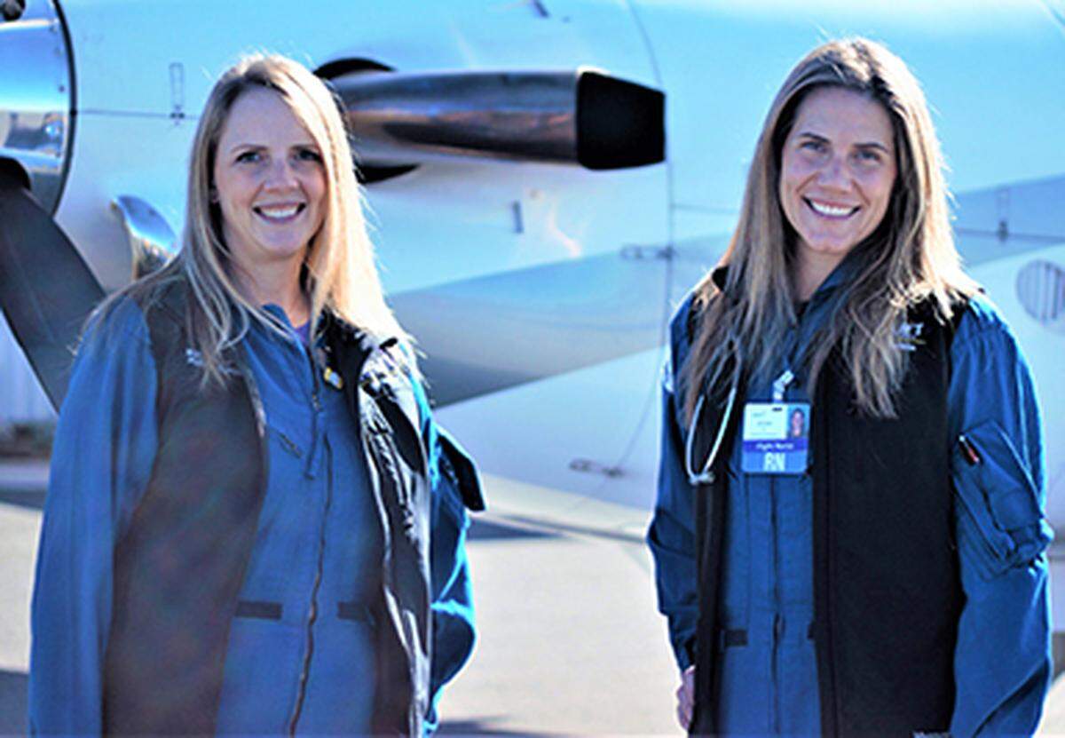 Angie German, left, and Michelle Killingstad are flight nurses for Airlift Northwest.