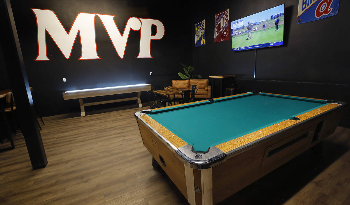 The MVP party room, with a pool table and shuffleboard table, is available for reservations at The Ballerz Club that recently opened in Kennewick. The business offers an "immersive" baseball simulator game experience.
