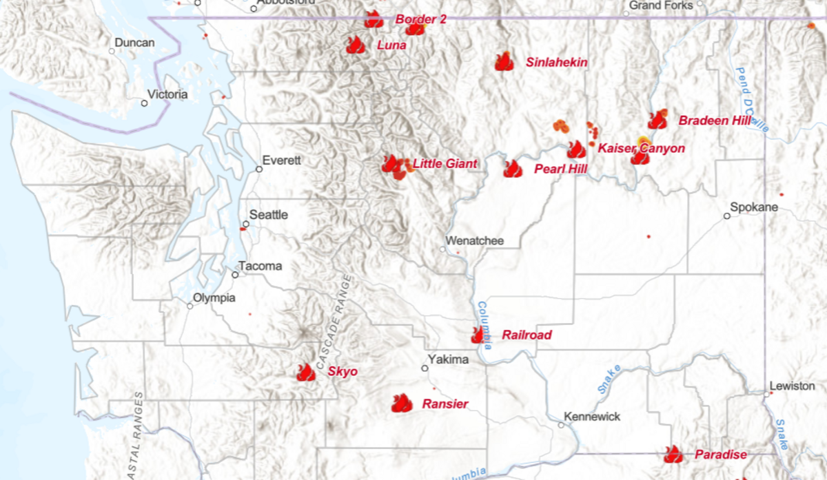 WA wildfire maps: Where are fires burning right now? | Tri-City Herald