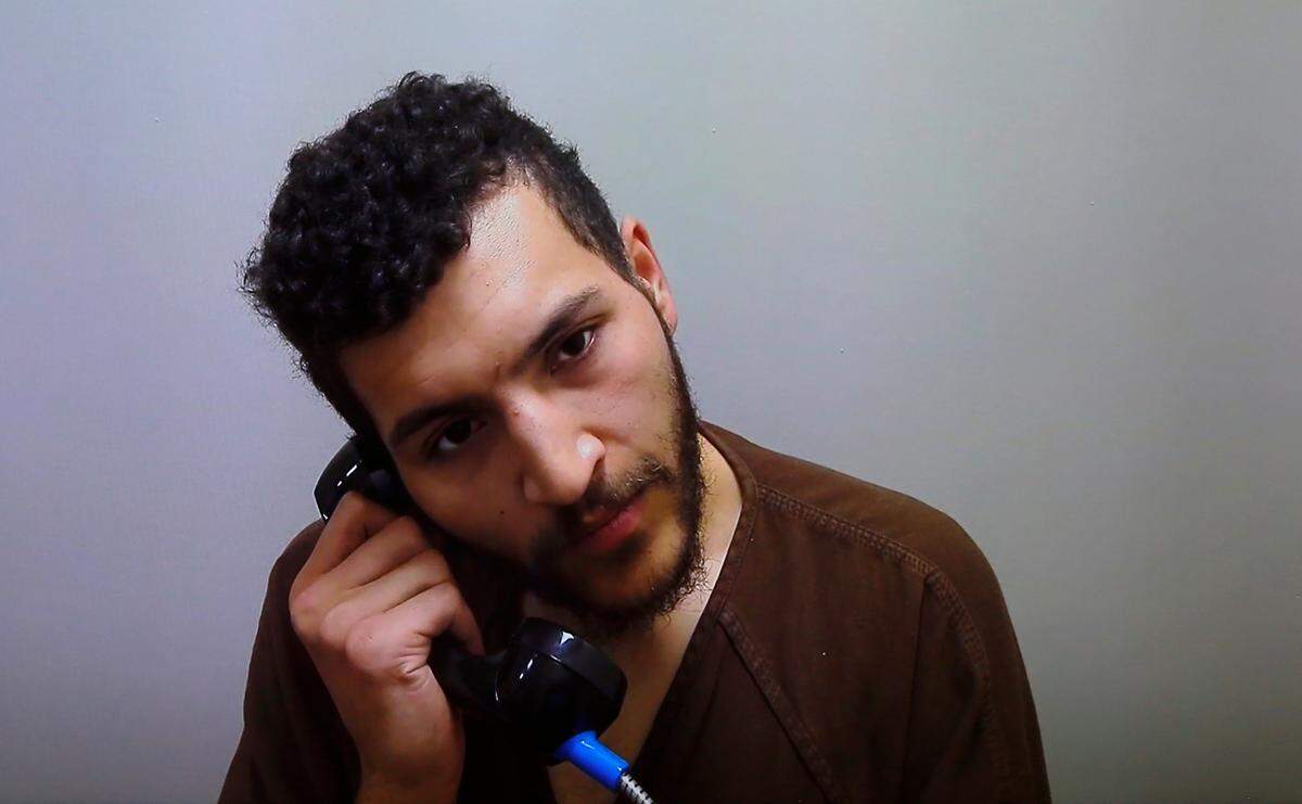 Jonnathan Kaimana Rodriguez, 24, appears Friday afternoon in Benton County Superior Court via a video link from the Benton County jail on suspicion of manslaughter after his baby died in a bathtub at a Richland hotel.