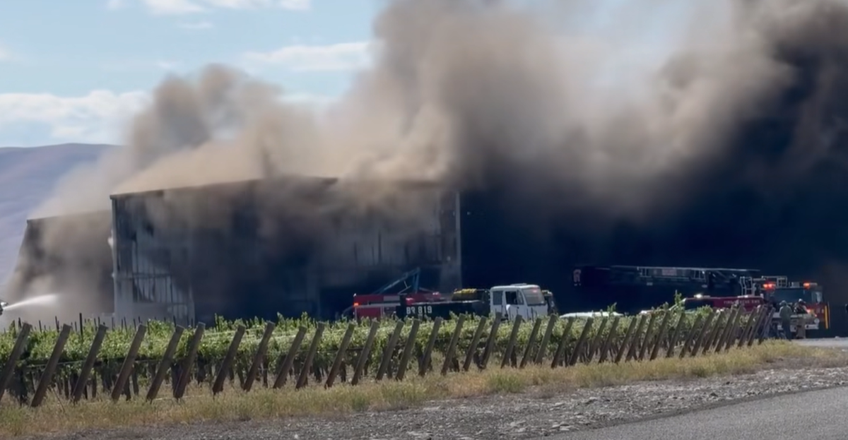 A wine production facility in Mattawa with 4.5 million gallons of wine caught fire May 5.