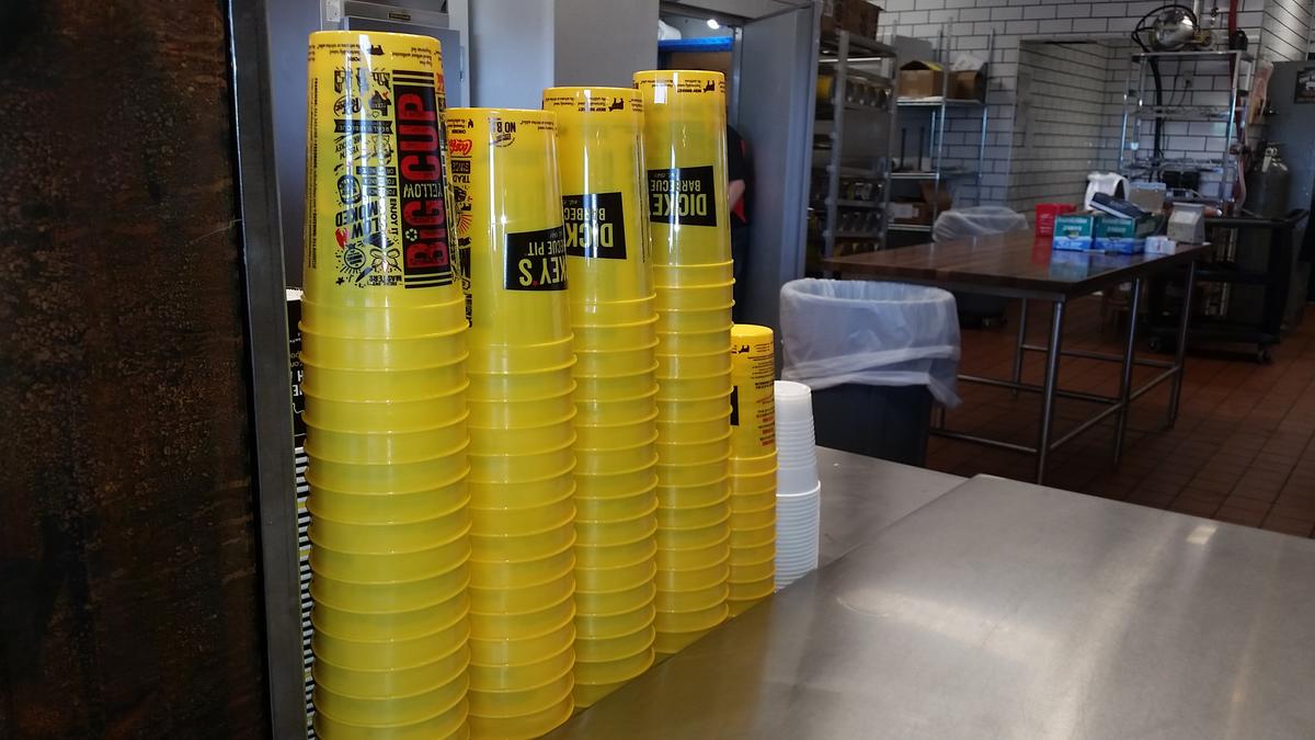 Dickey’s Barbecue Pit, known for its “Big Yellow Cup,” has reopened in Richland.