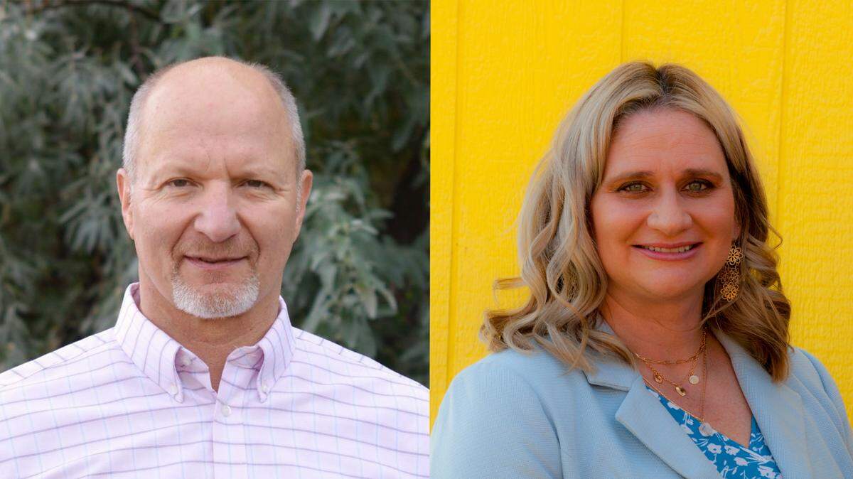 Three-term incumbent Steve Christensen, left, will defend his new district seat from challenger Amanda Brown, right, a dual language teacher in Kennewick.