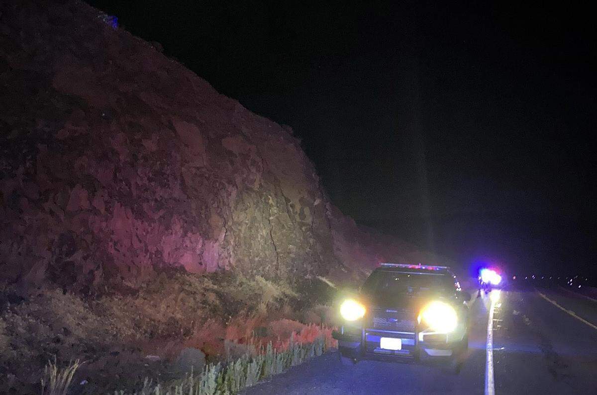 Two men were seriously hurt after their ATV drove over a 30-foot cliff south of Kennewick.