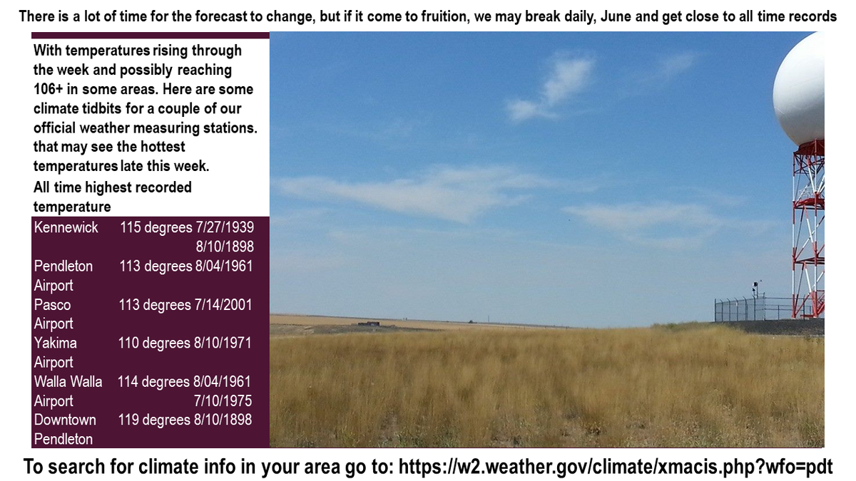 Heat records could fall in Eastern Washington and Oregon in the coming days.
