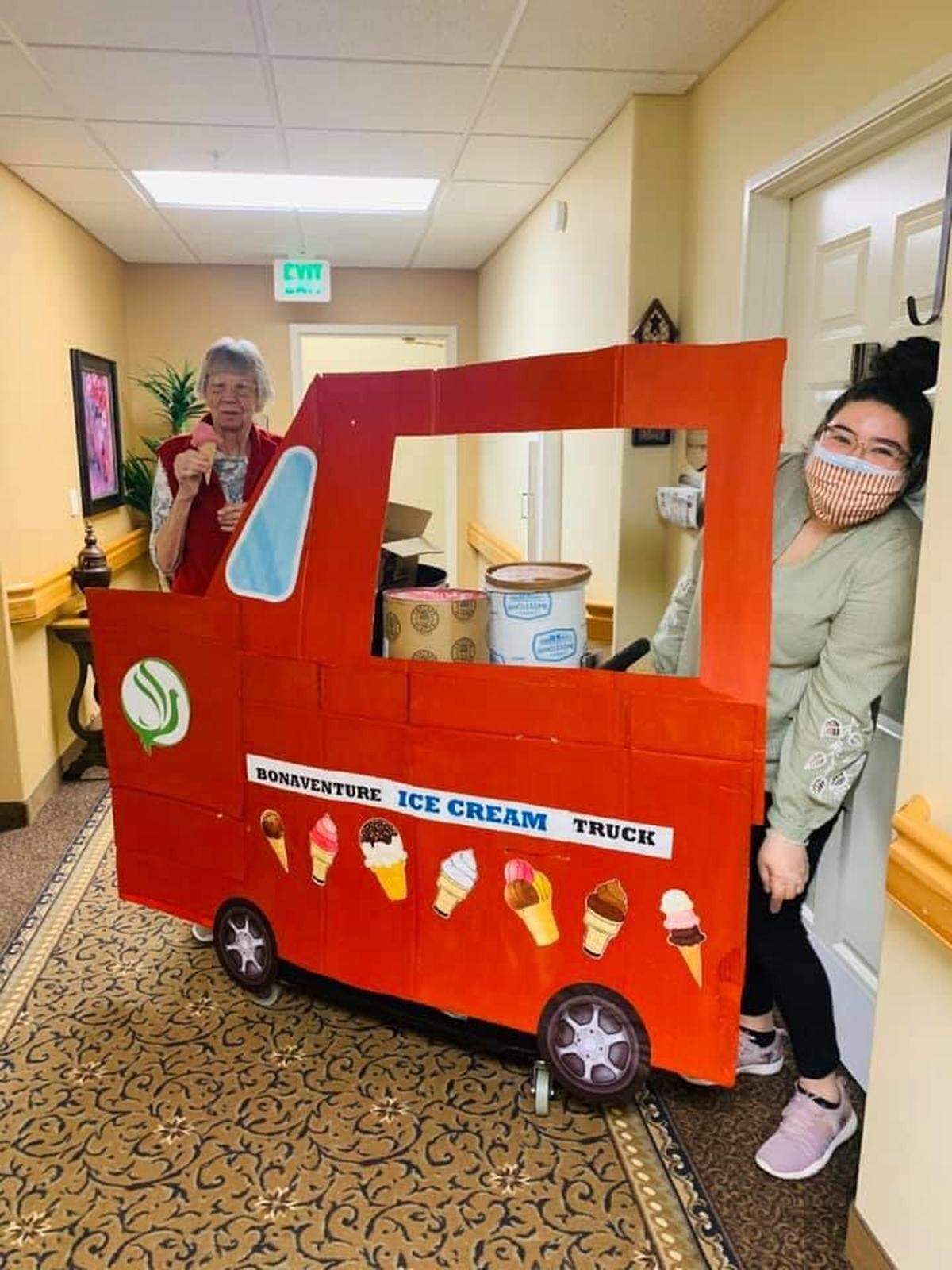 The team at Bonaventure of Tri-Cities, a retirement community in Richland, has created an ice cream truck to cheer up its residents during the shutdown caused by the coronavirus outbreak.