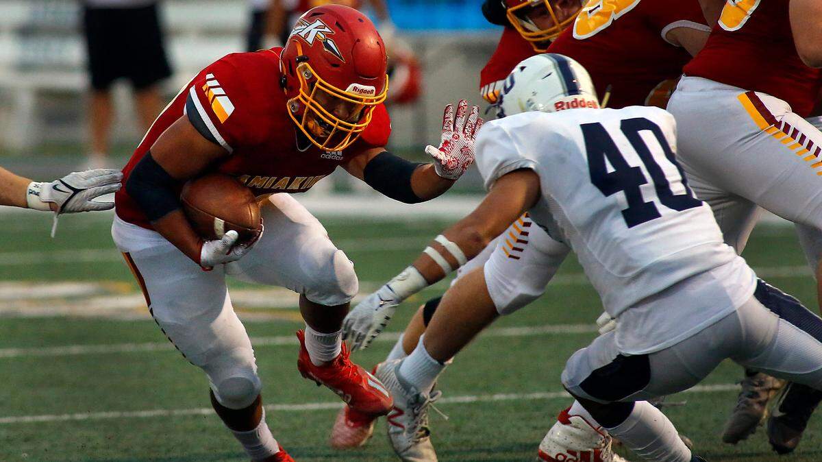 Kamiakin running back Luis Salgado keeps a low profile in a Sept. 9, 2021, game against Chiawana High School.