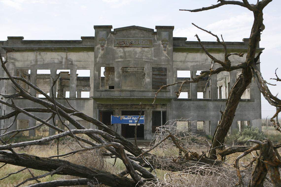 The shell of Hanford High School is part of the Manhattan Project National Historical Park. The federal government seized the communities of Hanford, White Bluffs and Richland during World War II.