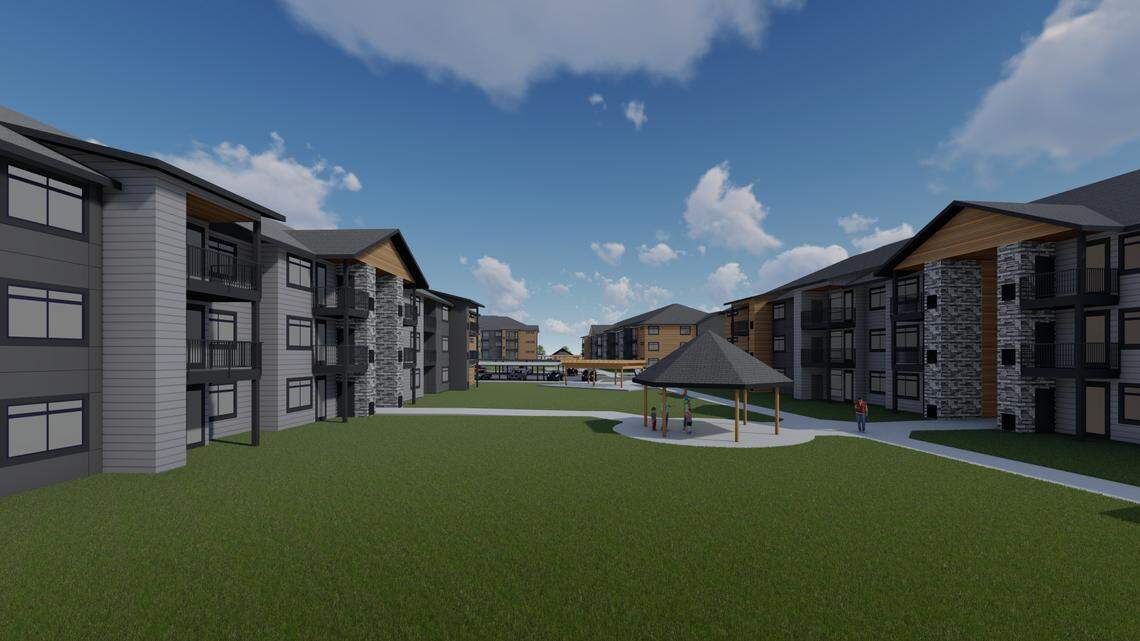 A $48 million apartment complex is being built as part of a larger development vision in the Horn Rapids area of Richland. (Bernardo Wills Architects)