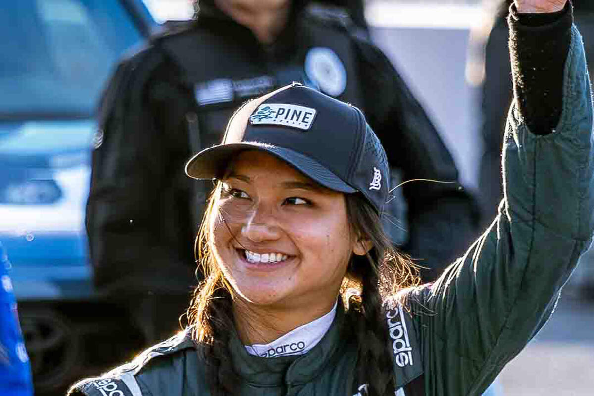 Mia Lovell, driver of the No. 15 Pine Health Toyota, competes during the NAPA Auto Care 150 Greg Biffle Memorial on Saturday at Tri-City Raceway in West Richland. Lovell recorded her first podium finish of the 2026 ARCA Menards Series West season.