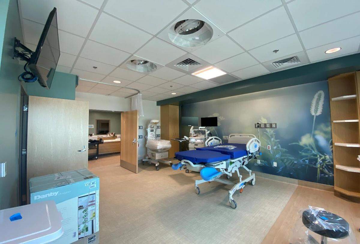 One of the six labor, delivery, recovery and postpartum rooms at the new birth center at Trios Southridge Hospital in Kennewick.