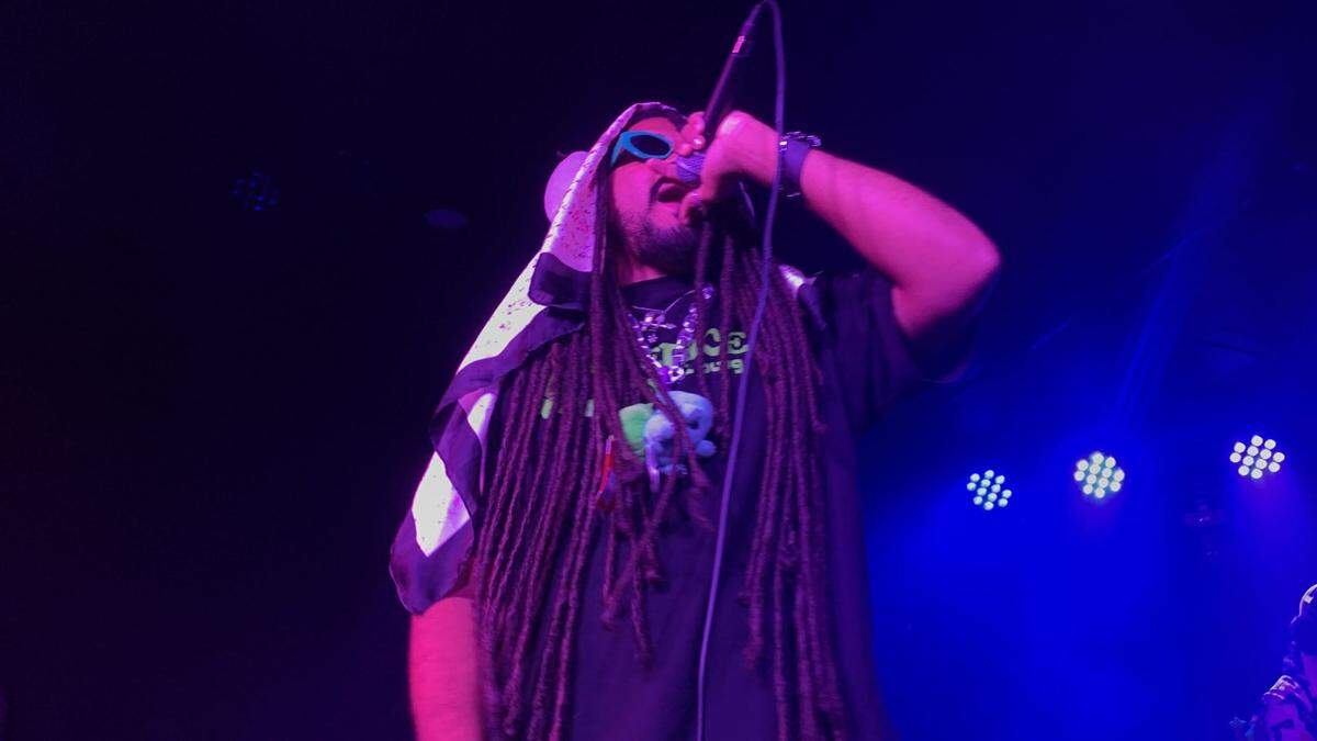 Rapper Bapeface performs some of his most popular songs, along with some latest releases, during his set of the Life’s Crazy Tour at Ray’s Golden Lion Nov. 25.
