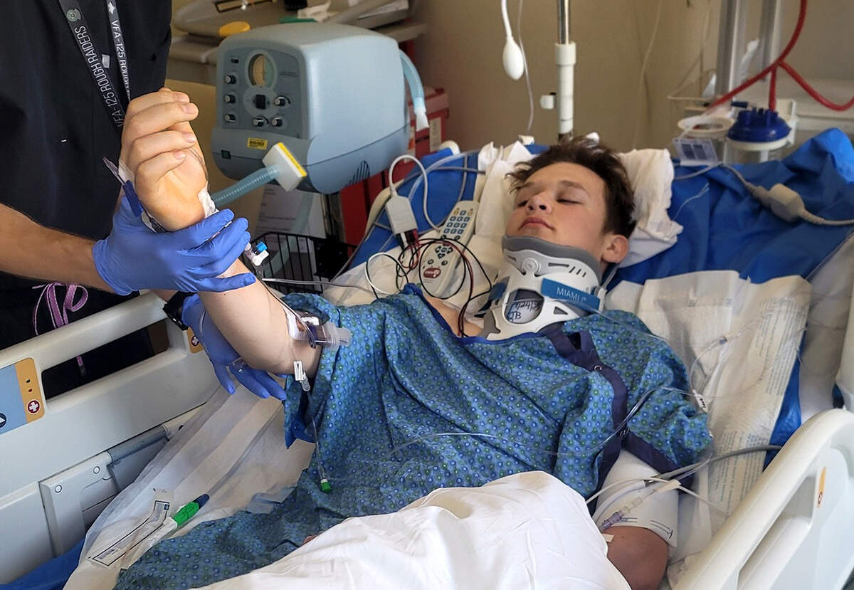 David Sample faces a long rehabilitation, but his family is encouraged that he has regained some movement in his hands.