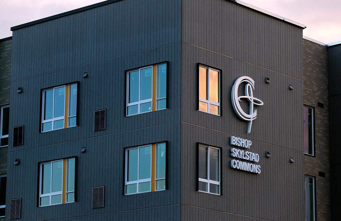 The four-story Catholic Charities of Eastern Washington Bishop Skylstad Commons building in Pasco will offer affordable, permanent housing with on-site support services to address the needs of those experiencing chronic homelessness.