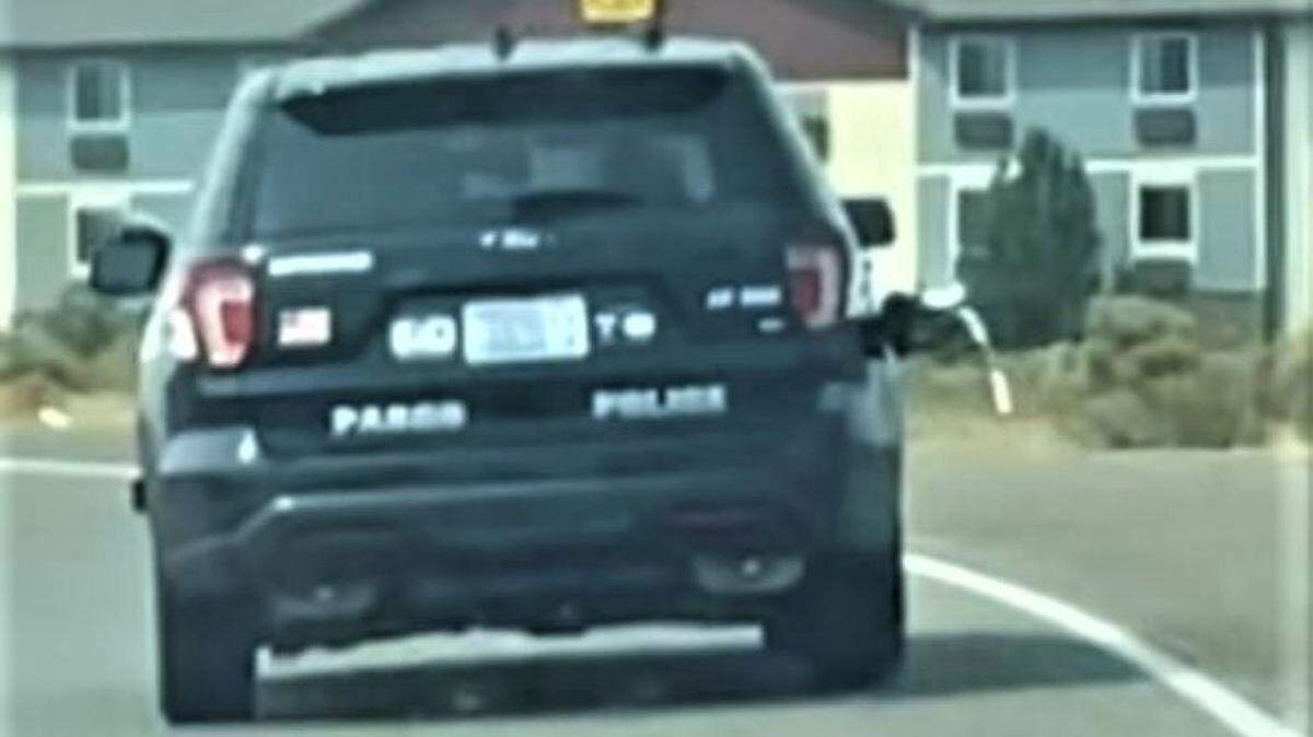 A Pasco police sergeant was caught on camera on Road 68 driving with a gas nozzle still in his tank.