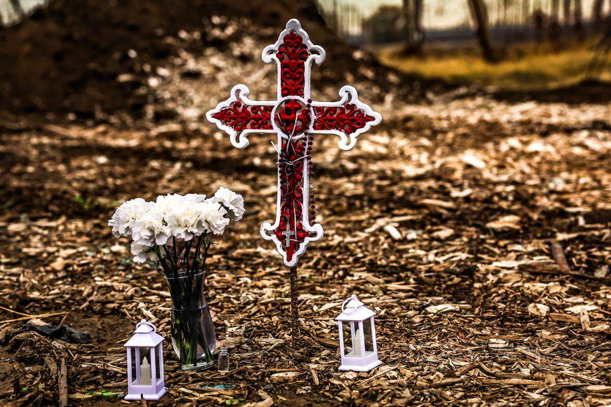 A memorial marks where Annie Ruvalcaba-Barrera, 39, was shot and died on Nov. 15 north of Prosser in a domestic violence confrontation with Jose L. Barrera Carrazco, 40.
