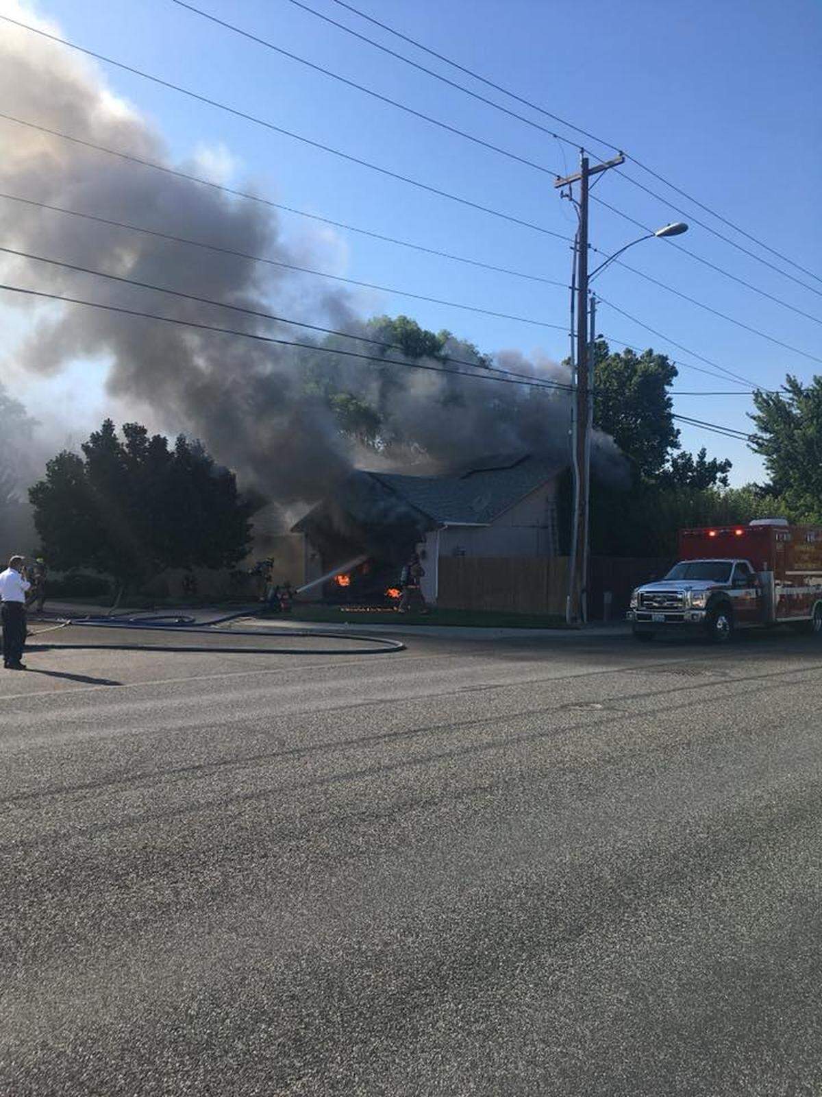 Kennewick police posted this photo of a garage fire on 24th Loop near Canyon View Elementary School.