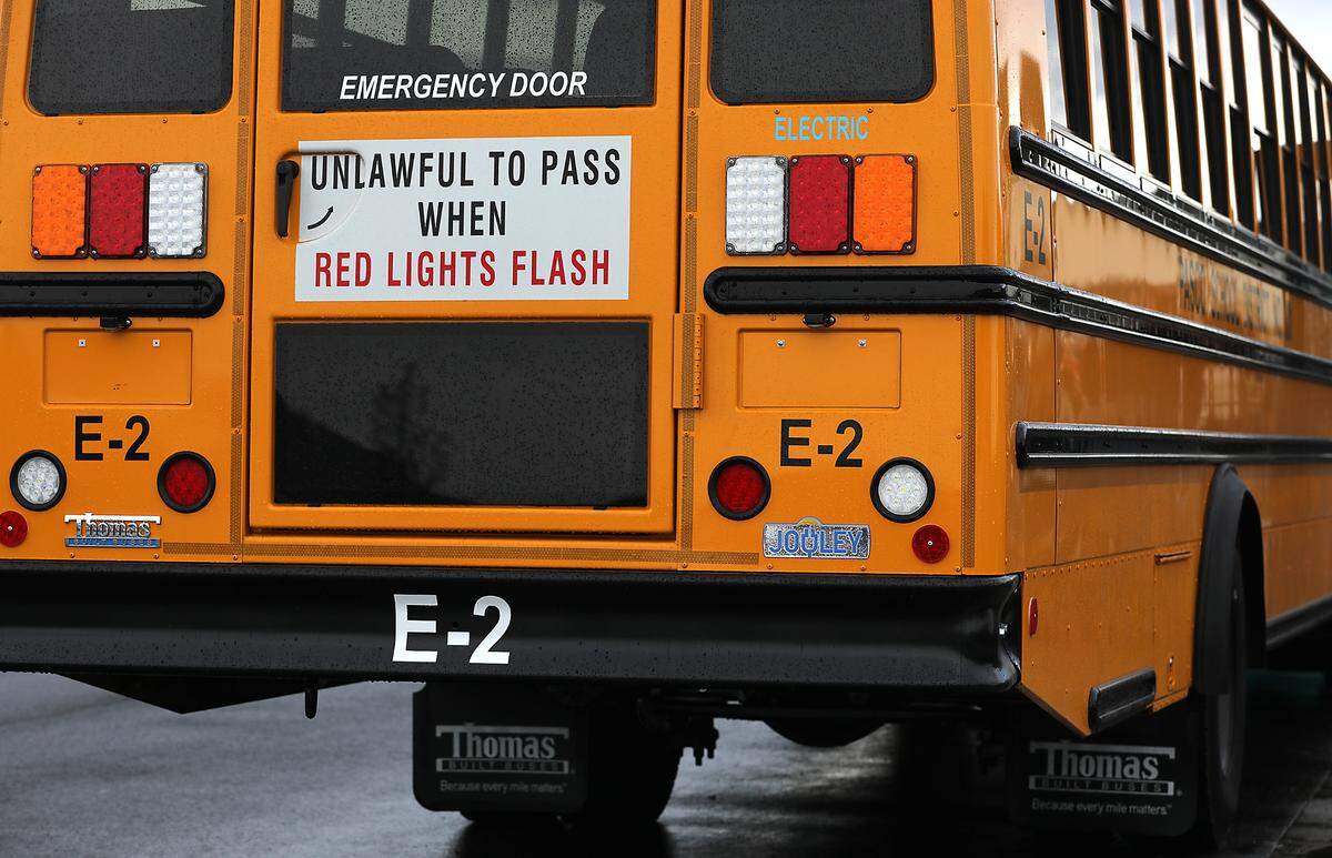 One of Pasco School District’s two electric school buses.