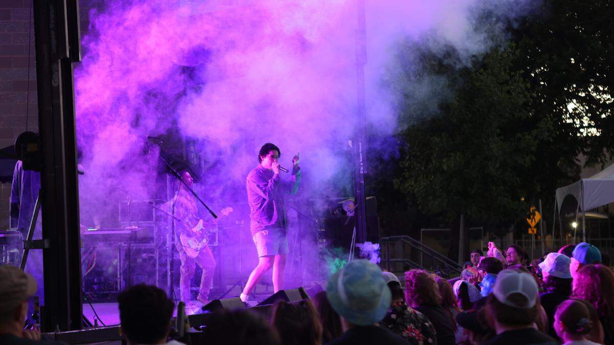 Friday night headliner of Tri Town Get Down, Hobo Johnson, performed on the main stage at John Dam Plaza.