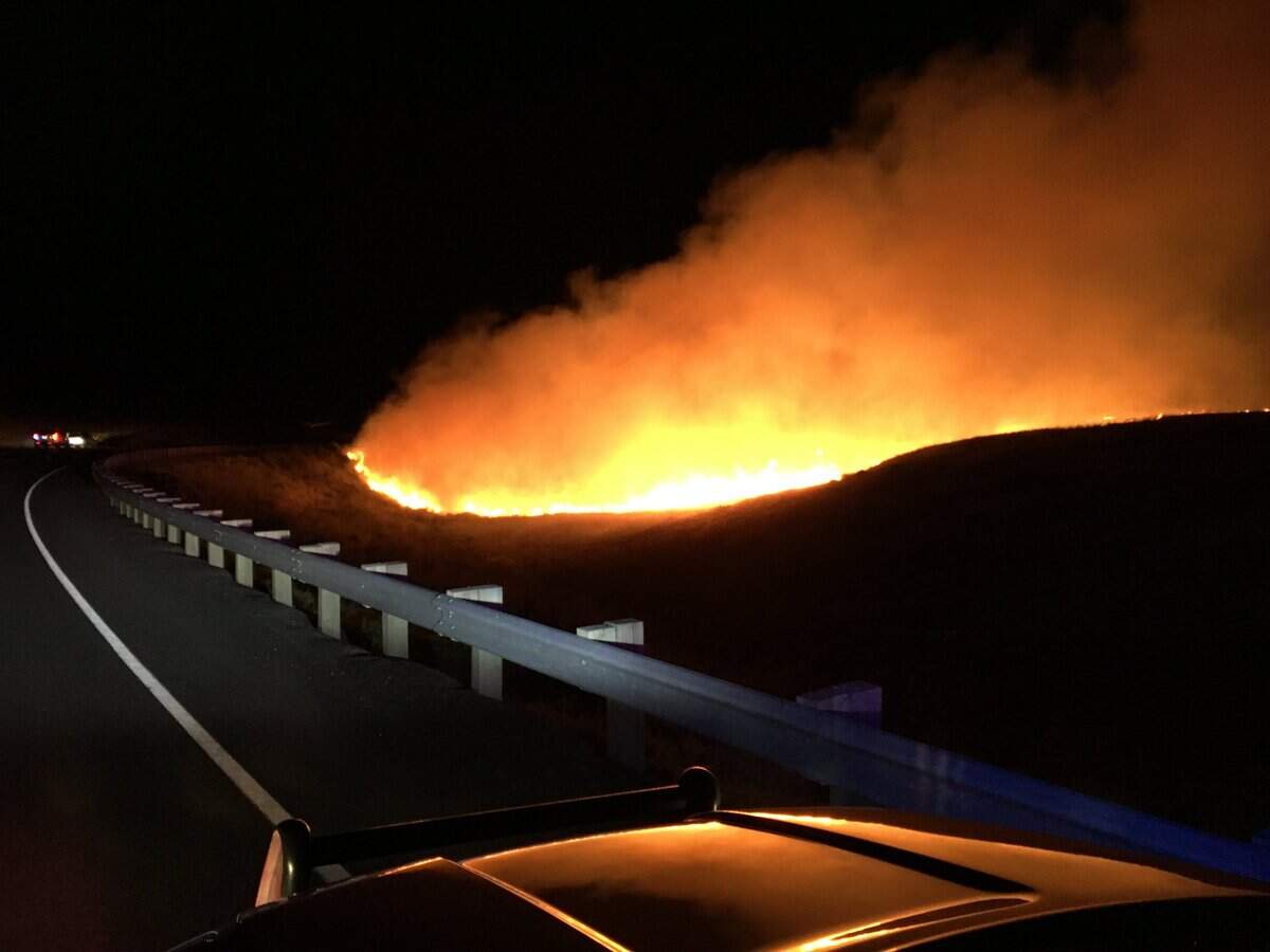 A drunk man setting off fireworks reportedly sparked this 20-acre fire south of Kennewick in 2018.