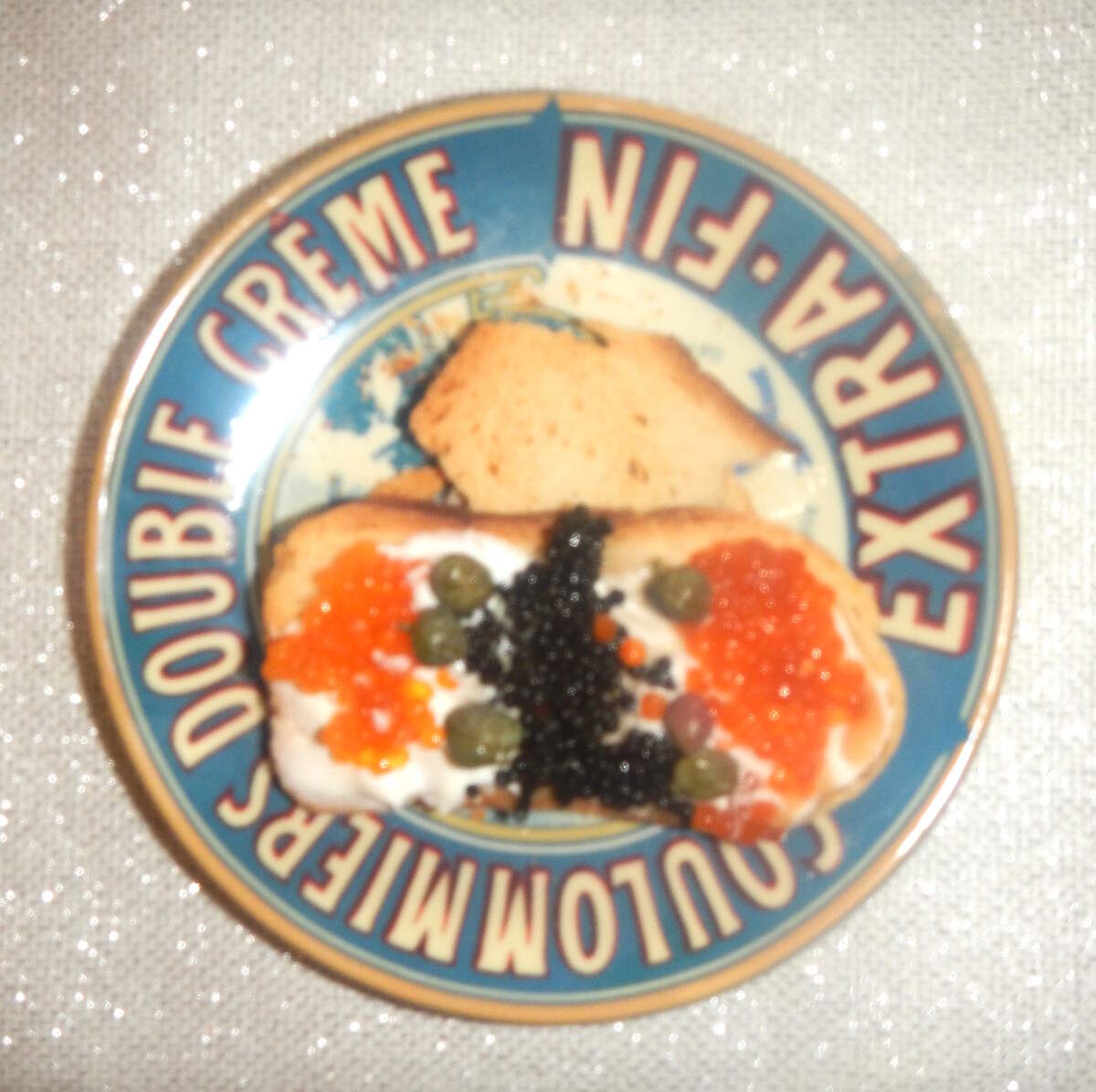 Whitefish caviar can be served on melba toast with cream cheese and capers.