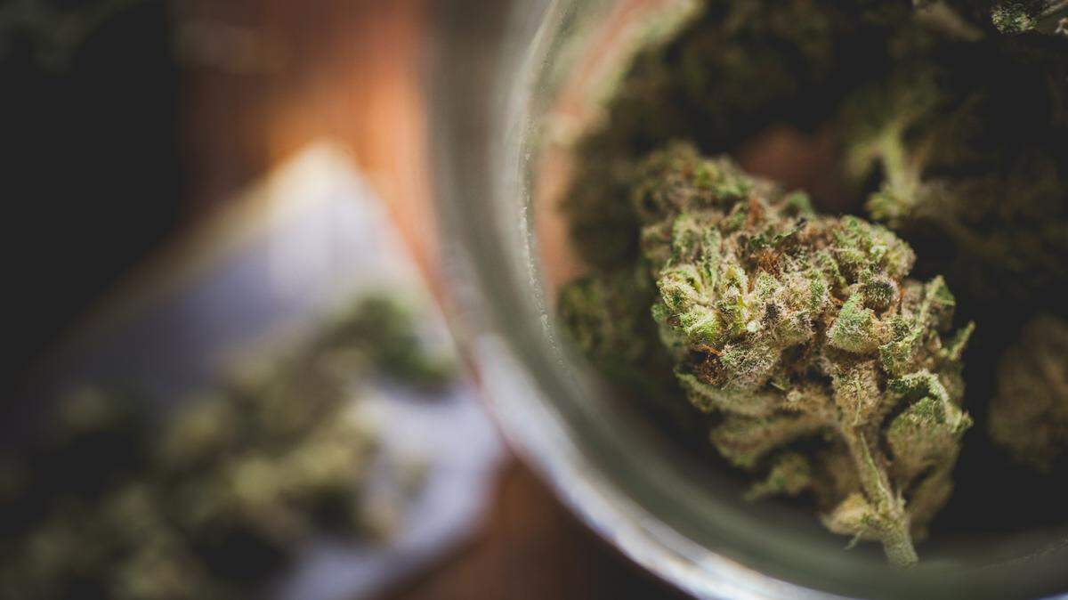 Marijuana in a jar