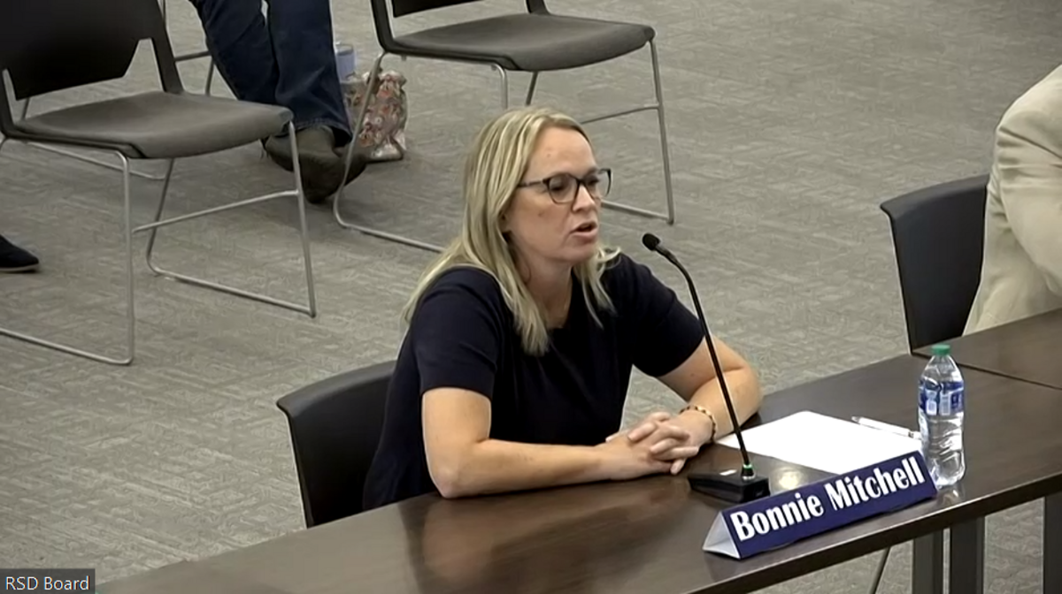 Bonnie Mitchell interviews Wednesday, Sept. 20, for the vacant Position No. 1 seat on the Richland School Board.
