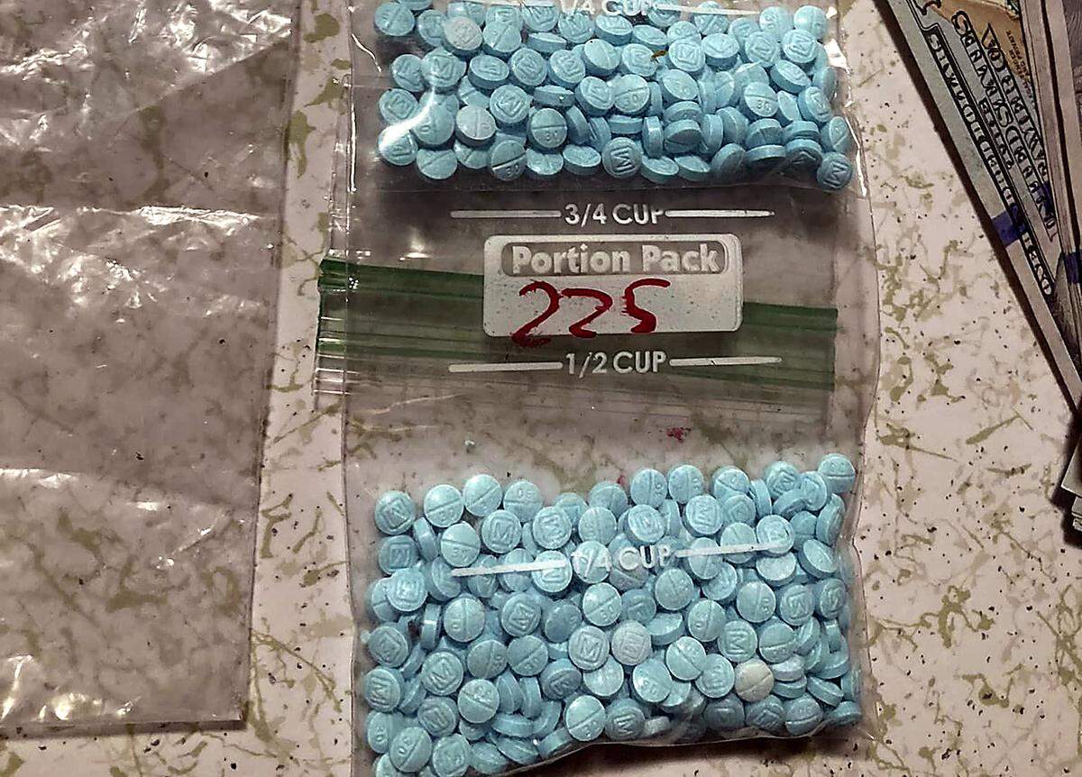Benton County sheriff’s deputies seized these fentanyl-laced pills made to look like prescription oxycontin.