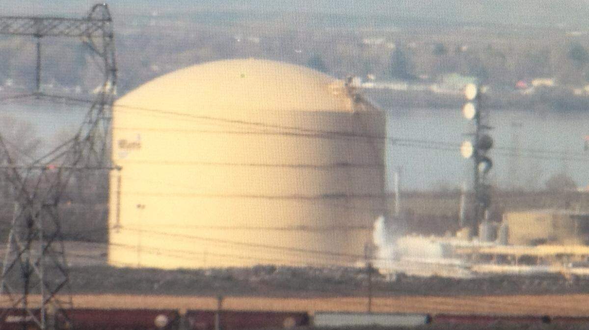 Closeup view of the Williams natural gas facility near Plymouth.
