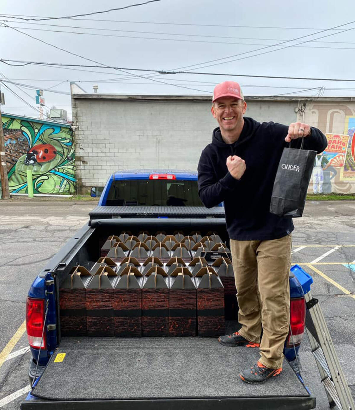 Joe Schnerr, co-owner of Cinder Wines in Garden City, Idaho, prepares for the first of an estimated 1,700 deliveries he and his team will make throughout the Treasure Valley after the closure of its tasting room in the wake of the coronavirus pandemic.