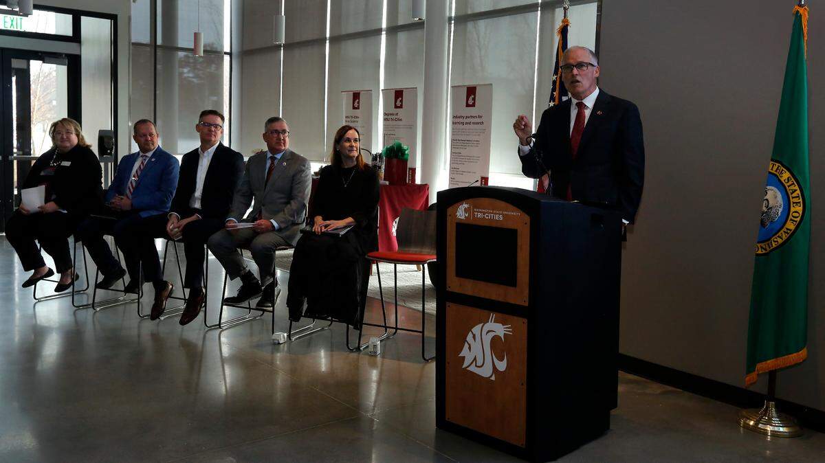Gov. Jay Inslee recently announced he will ask the state Legislature for $10 million for the newly launched Institute for Northwest Energy Futures at WSU Tri-Cities. His hope is for the campus to become a center recognized globally for its innovation in developing clean energy sources and technology.