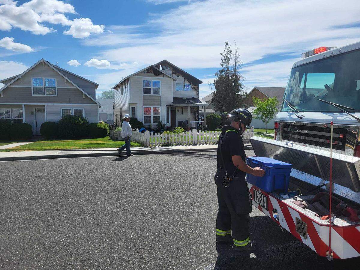 Fire crews on the scene of a major house fire at 5511 Robert Wayne Drive in Pasco on June 27, 2025.