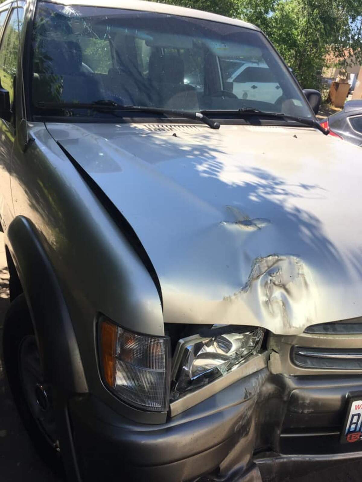 Kennewick police have accused Rory Bryan of driving this Isuzu SUV into a power pole Saturday morning, leaving hundreds of homes without power.