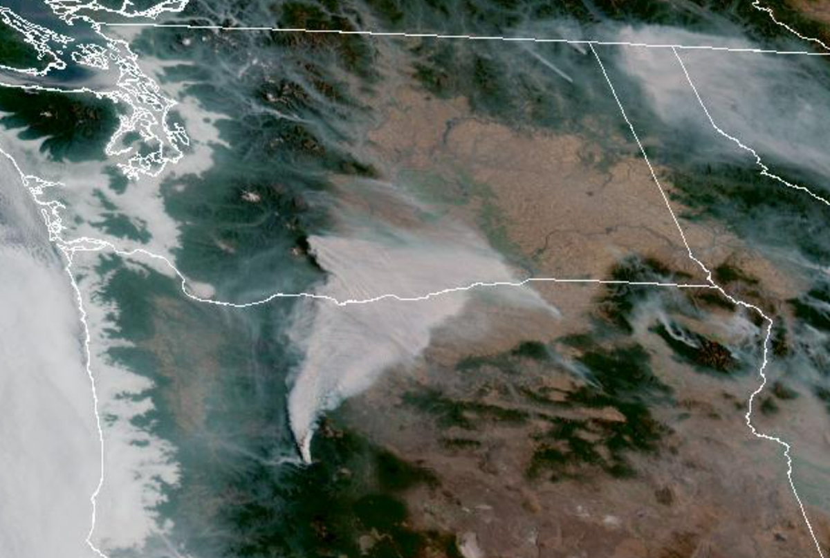 Smoke from the Cedar Creek fire in Lane County, Ore., is drifting over the Tri-Cities.