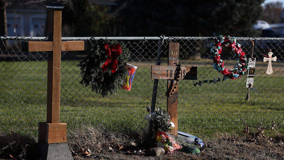 A memorial for Travis M. Kitchen has been placed on the 3000 block of South Jean Street at the spot where police say he was shot multiple times by his brother-in-law Adam P. Klei, 44.