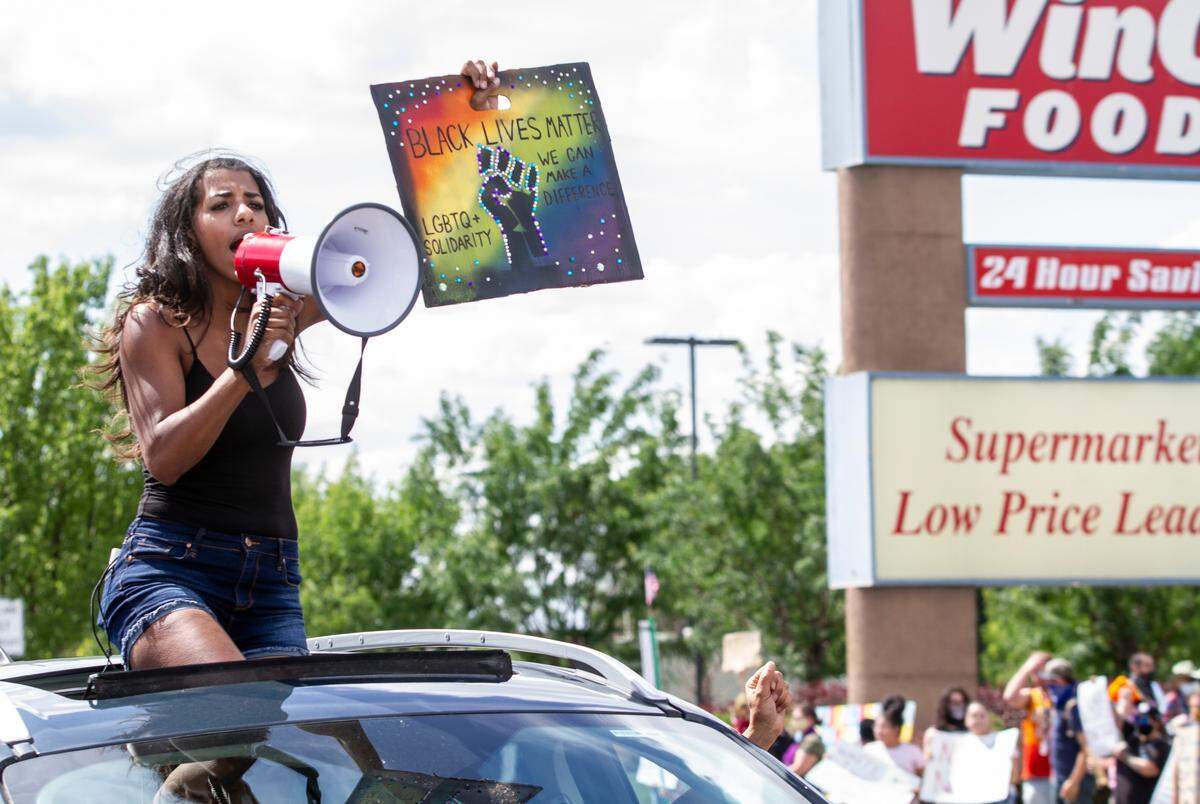 Cola Holloway, 28, of Richland, says she hopes the Black Lives Matter movement and the current protests help change the way that the police treat black people. “I don’t want to be looked at as intimidating,” she said. “Stop killing black people. Stop police brutality. Stop showing favoritism.”