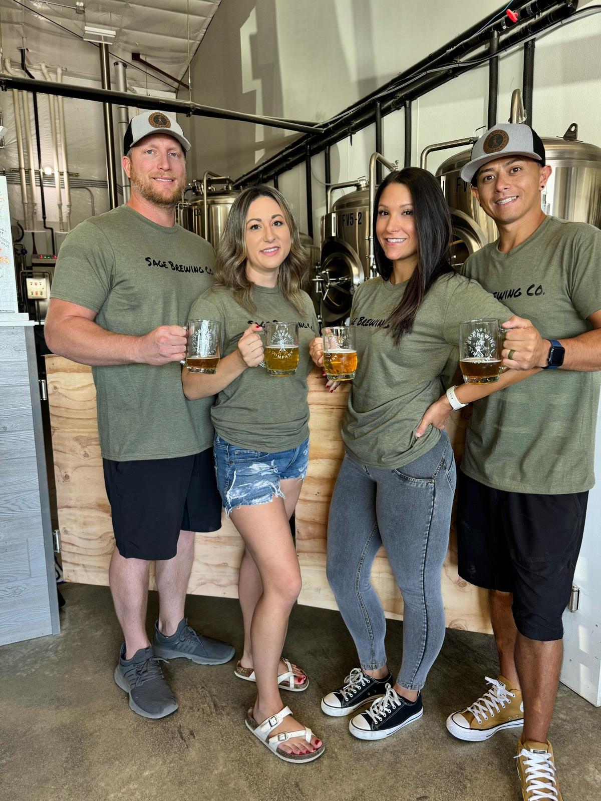 Joshua and Savannah Boles and Sabrina and Jason Mercado, the new owners of Pasco’s Sage Brewing Co., will celebrate the relaunch of the brewery on Sept. 7.
