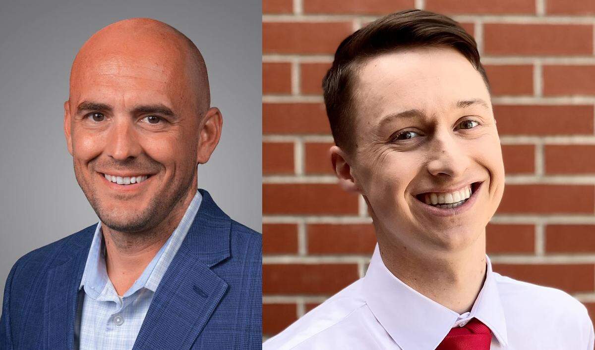 Franklin County Commission Commission Pos. 1 candidates Stephen Bauman, left, and Caleb Atkins.