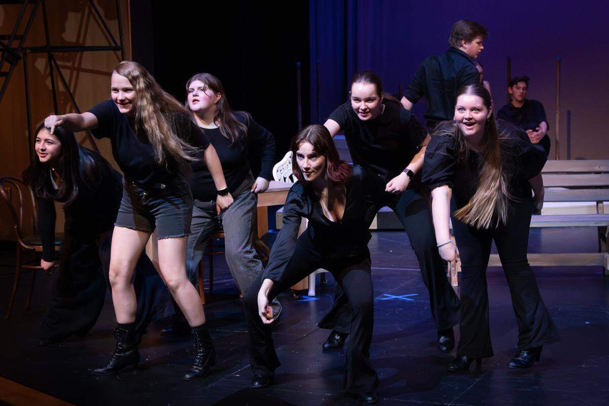 Hanford High students rehearse for the 2025 spring production, a recently-released Teen Edition for a Broadway hit still on its original run.