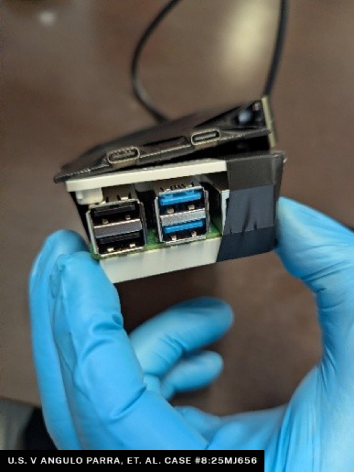 Equipment allegedly used in an ATM jackpotting attack.