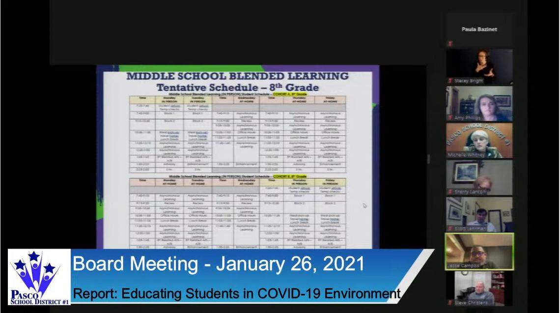Pasco school board members approved bringing middle and high school students back for two half-days a week.